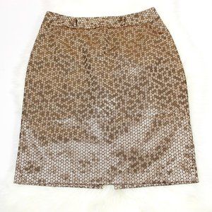 Worthington Metallic Bronze Tone Pencil Skirt
